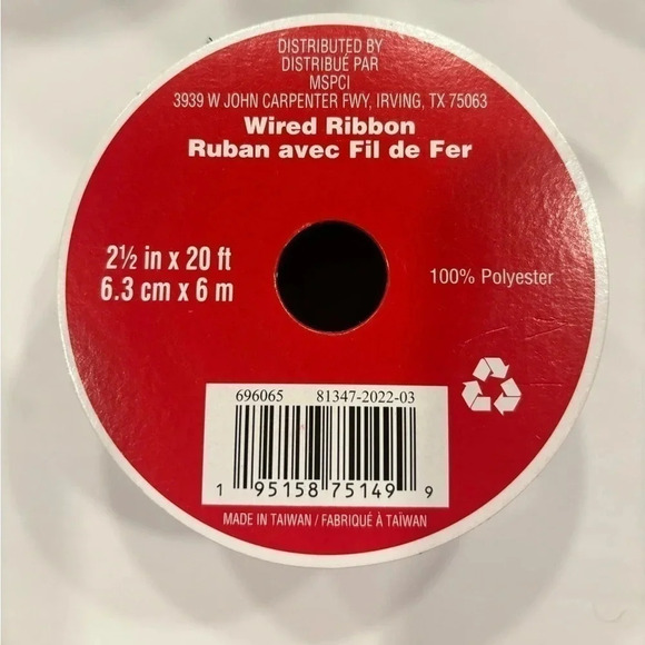 Ribbon Celebrate it Christmas Noel Wired Ribbon 2 1/2 in x 20 ft - Picture 2 of 4